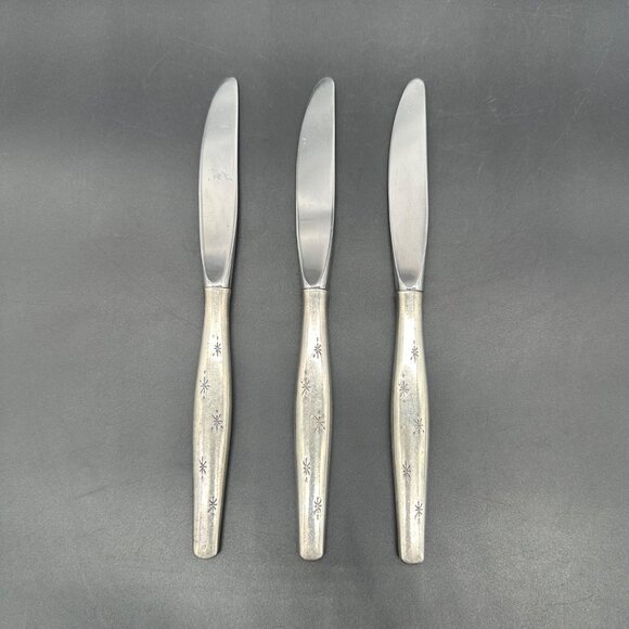 Vintage Gorham Stardust Butter Knives 1950s Sterling Handle Stainless Blade Mid - Picture 3 of 9